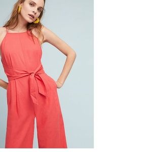 anthropologie linen jumpsuit